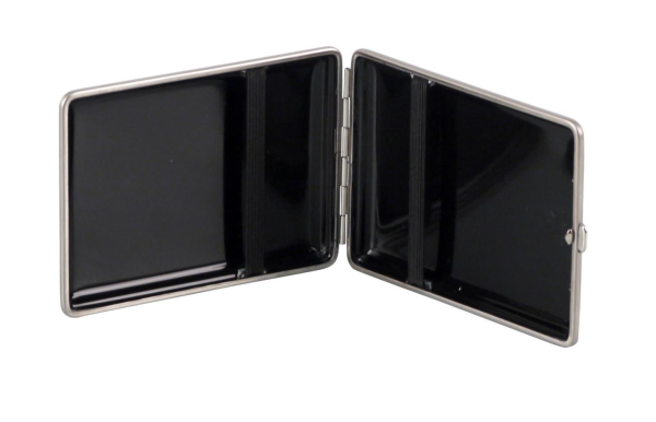 Zigarettenetui 100mm "Soft-Leder Carbonoptik Rahmen silber"